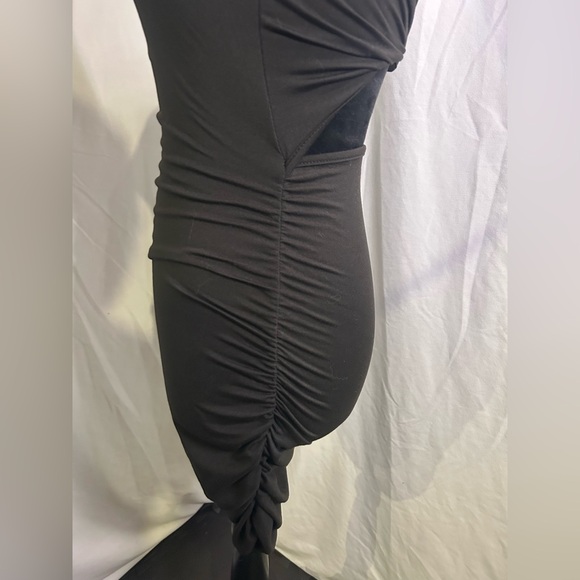 Black BodyCon Mini Dress Small No Brand Stretchy Versatile - Picture 2 of 13